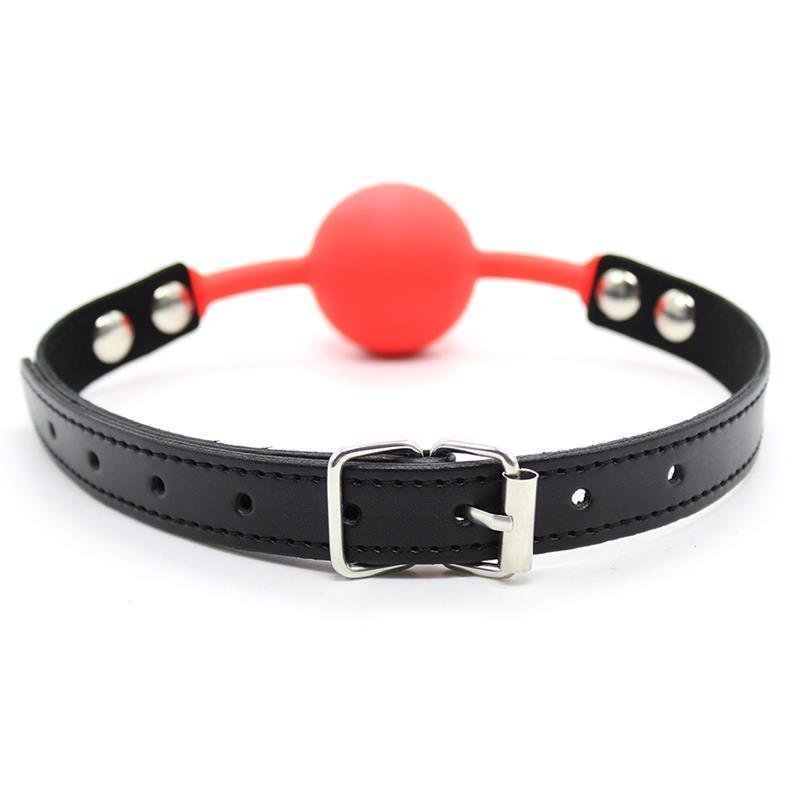 Fetish Addict Silicone Ball Gag 4cm Svart/Röd - Lovebunny.se