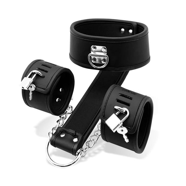 INTOYOU Collar with Handcuffs Set Vegan Leather - Lovebunny.se