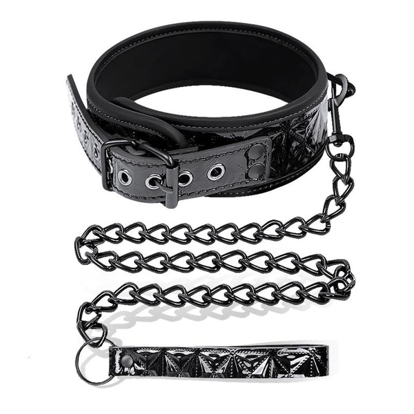 INTOYOU Collar with Leash Sapphire Vegan Leather - Lovebunny.se
