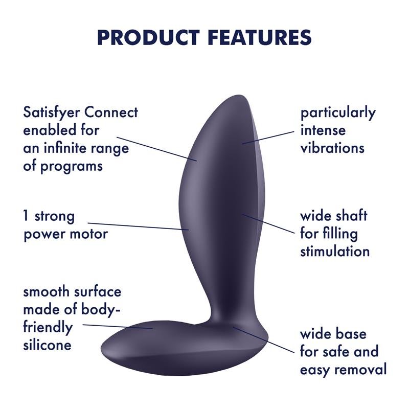 Satisfyer Vibrerande Buttplug Power Plug, APP - Lovebunny.se