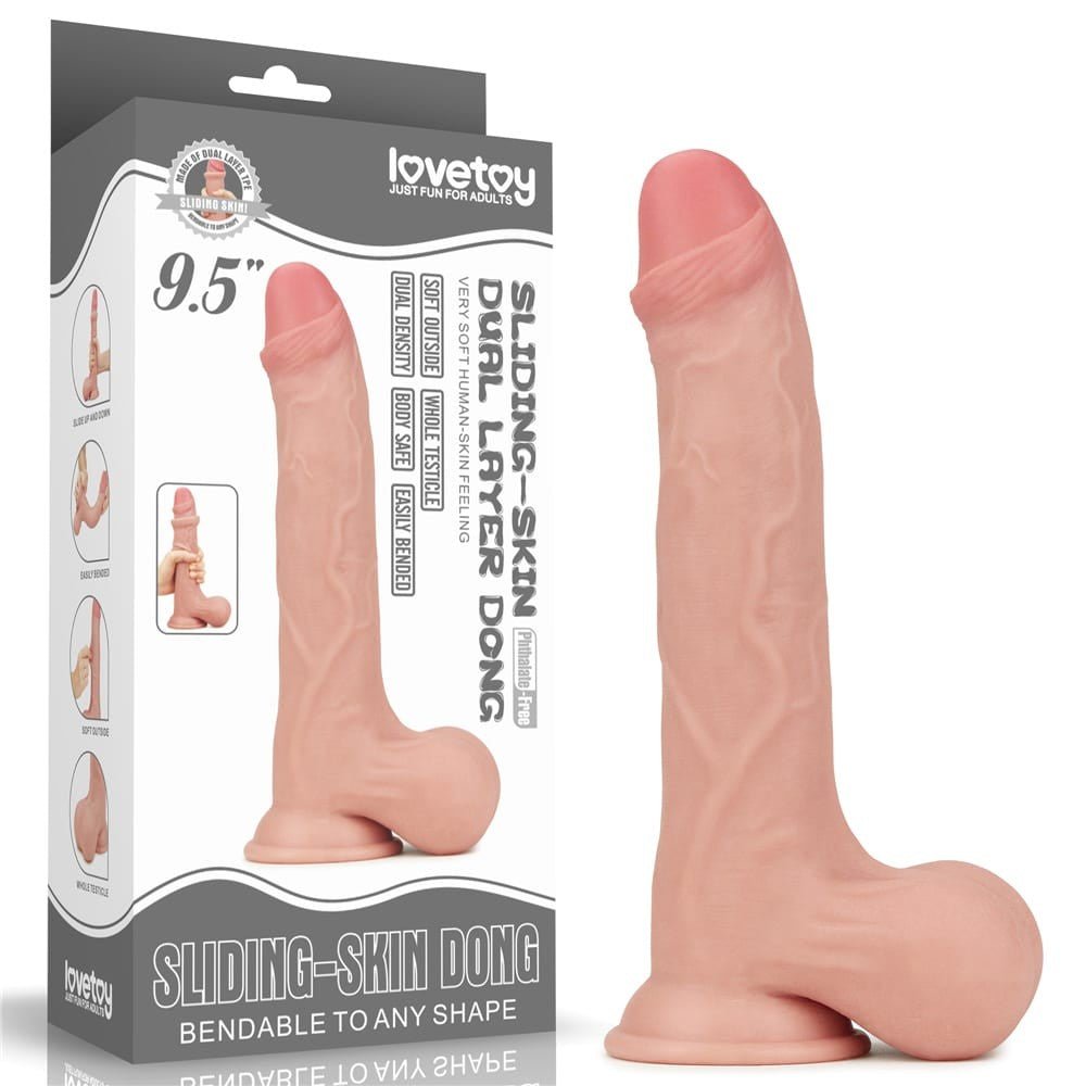 Sliding Skin Dildo 24.5 cm Nude - Lovebunny.se