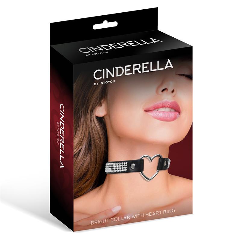Cinderella Collar with Heart Choker Stile Vegan Leather One Size - Lovebunny.se