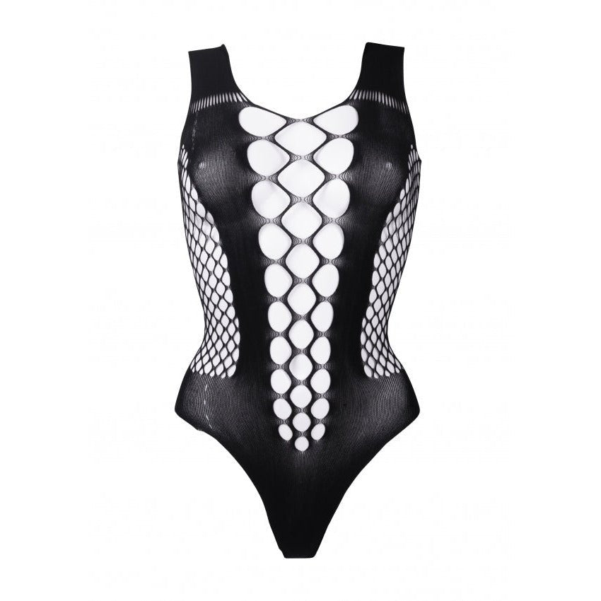 Le Désir V-Neck Teddy with Opaque Panels - Lovebunny.se