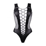Le Désir V-Neck Teddy with Opaque Panels - Lovebunny.se