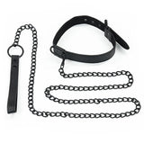 LoveToy Collar with Leash Svart Matt - Lovebunny.se