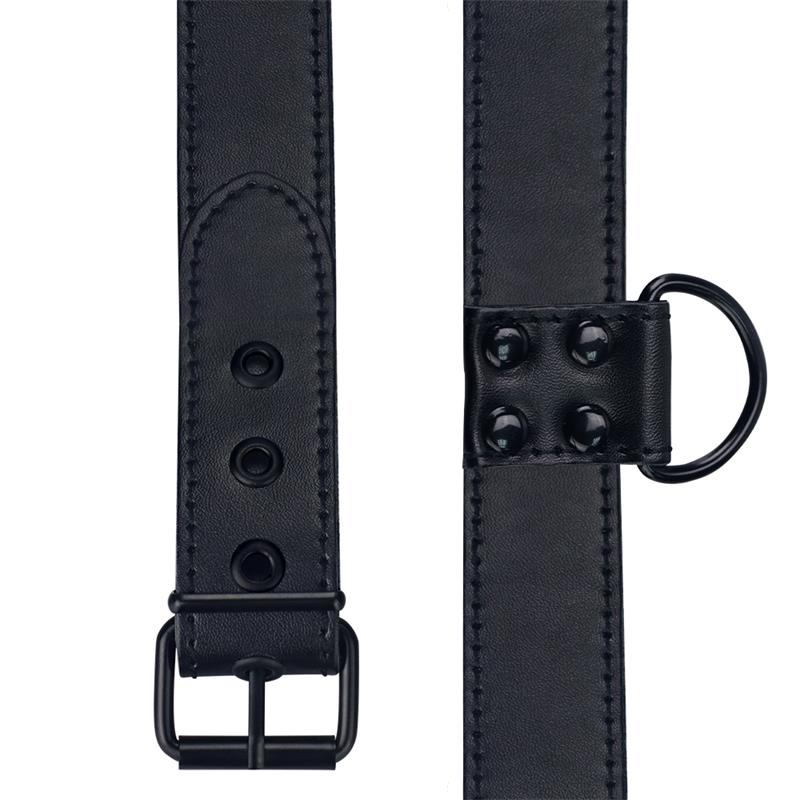 LoveToy Collar with Leash Svart Matt - Lovebunny.se