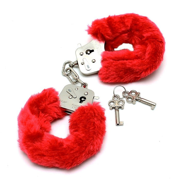 Rimba Handcuffs with Red Fur - Lovebunny.se