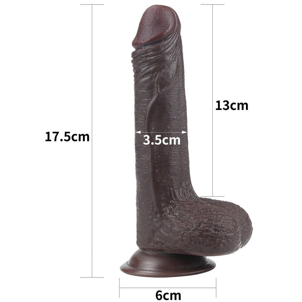 Sliding Skin Dildo 17.5cm Mörk - Lovebunny.se