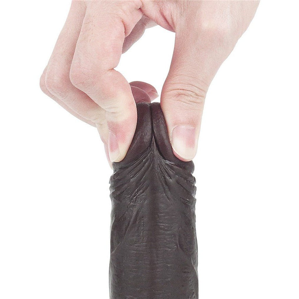 Sliding Skin Dildo 17.5cm Mörk - Lovebunny.se