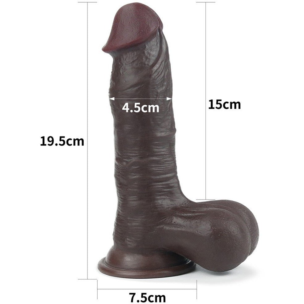 Sliding Skin Dildo 19.5cm Mörk - Lovebunny.se