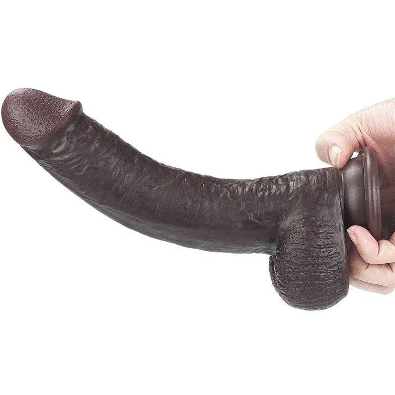 Sliding Skin Dildo 23cm Mörk - Lovebunny.se