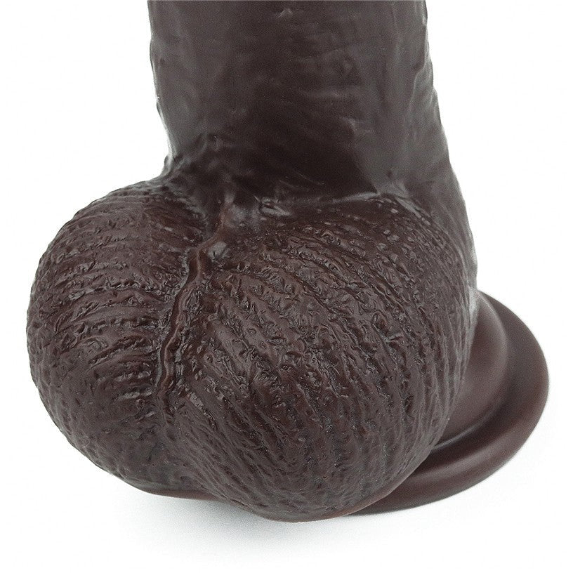 Sliding Skin Dildo 23cm Mörk - Lovebunny.se
